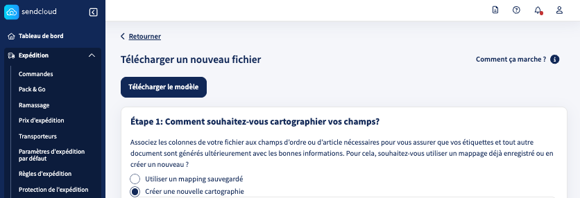 Télécharger un modèle CSV d’exemple