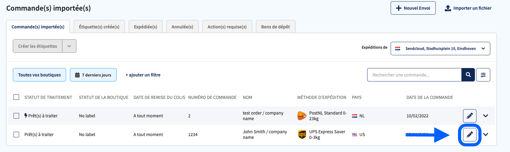 Modifier une commande - Incoming Orders (FR)