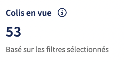 Graphique Colis en vue