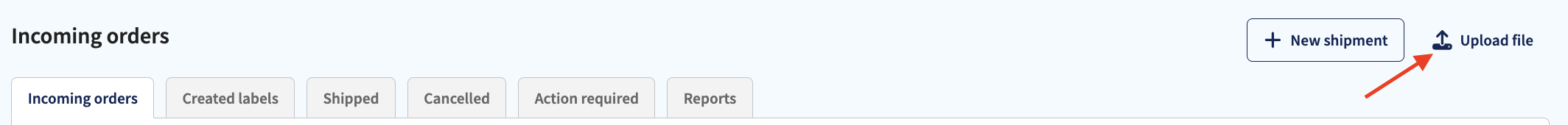 Upload a CSV file in Sendcloud