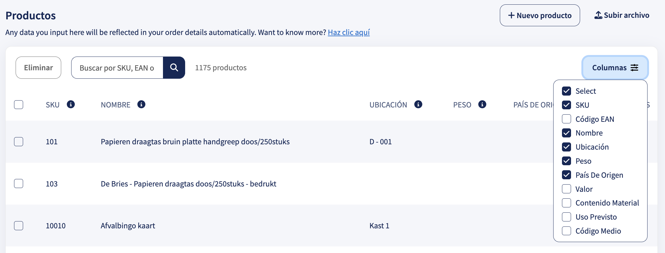 Personalizar la visualización de productos