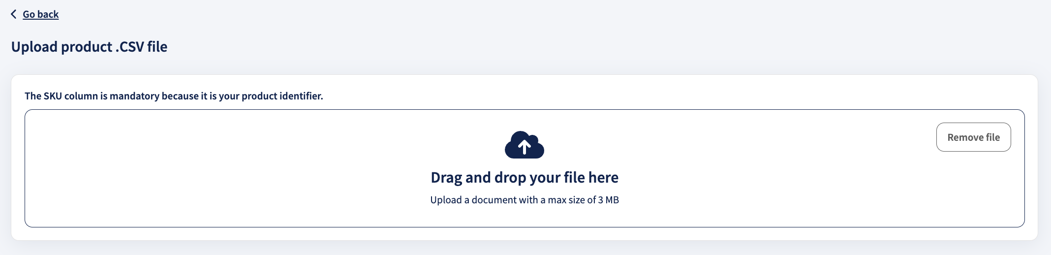 Upload CSV file