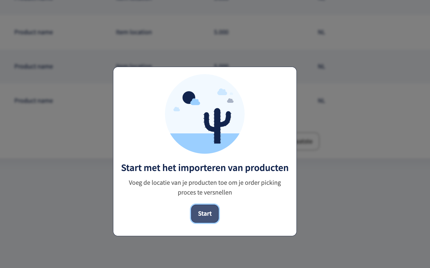 Producten starten