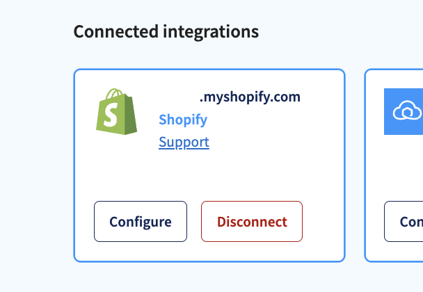 Connected integrations in Sendcloud