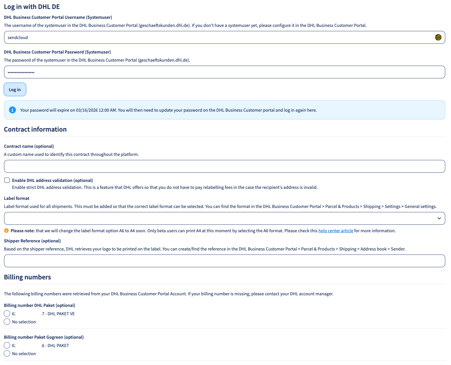 DHL contract activation Germany – Sendcloud Help Center