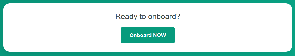eCommeleon Ready to onboard section with the Onboard NOW button available